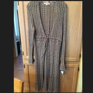 Cabi Taupe Duster Cardigan Sweater Large